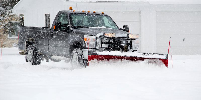 Truck ploughing snow